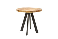 IRON CRAFT Solid dining table 80cm round natural mango wood