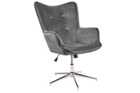 MR. LOUNGER Design Sessel chrom Samt höhenverstellbar drehbar Retro