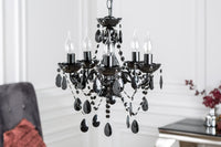 LEVELS IV design hanging lamp black gray white with 6 linen shades