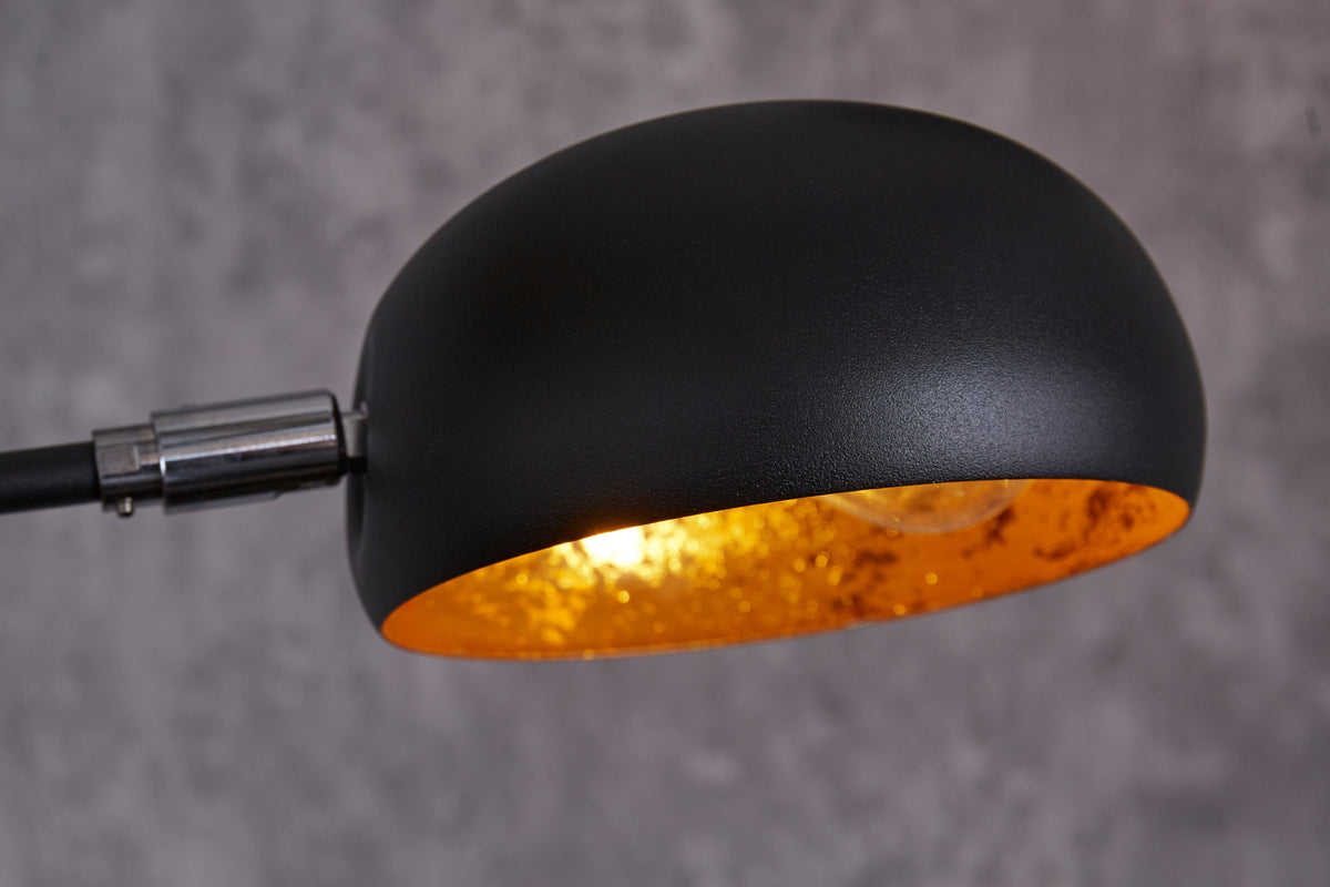 FIVE LIGHTS Design Bogenlampe 205cm chrom Stehlampe mit schwarzem Marmorfuß
