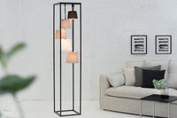 LEVELS design floor lamp 180cm black gray 5 linen shades