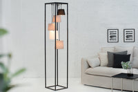 LEVELS design floor lamp 180cm black gray 5 linen shades