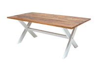 LONG ISLAND Solid dining table 200cm mango wood X-frame country house style