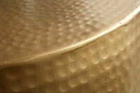 ORIENT III Runder Couchtisch 60cm gold Metall mit Patina Hammerschlag Design handmade