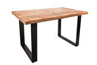 IRON CRAFT Solid dining table 140cm mango wood black iron frame skid industrial design