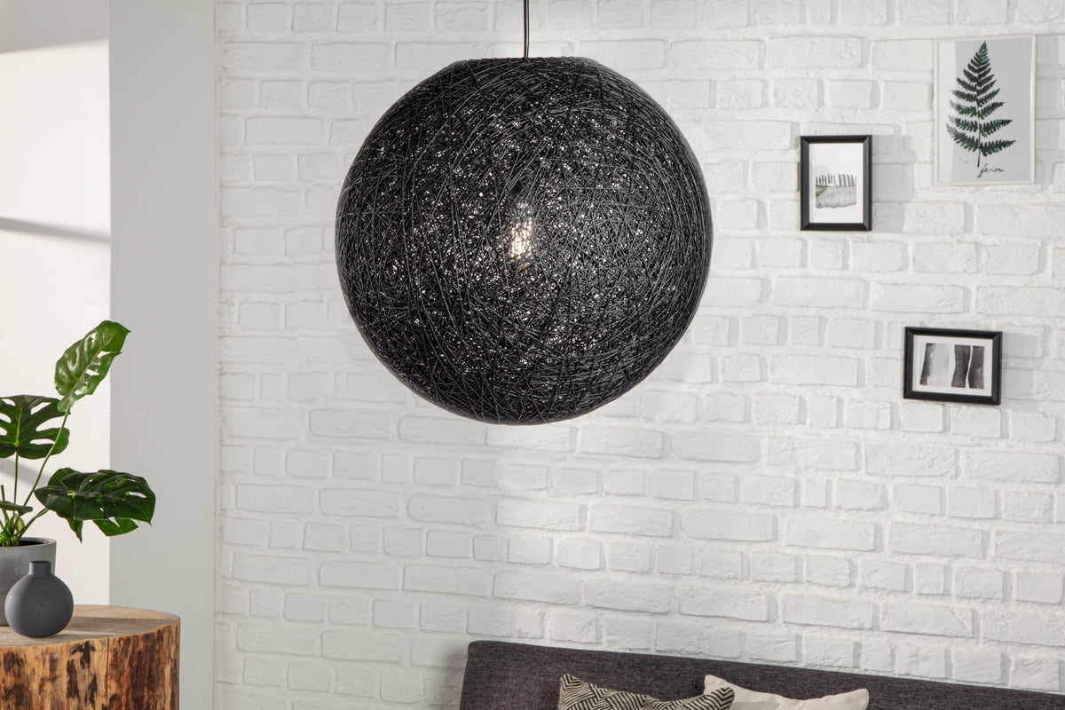 COCOONING M Filigree hanging lamp 35cm black ball light