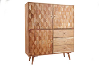 MYSTIC LIVING Massivholz Highboard 140cm Akazie natur 3D-Oberfläche