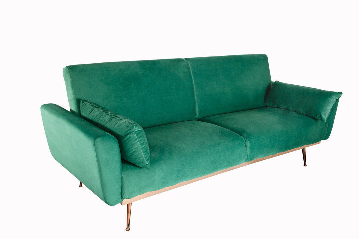 BELLEZZA retro sofa bed 210cm velvet 3-seater couch incl. cushions