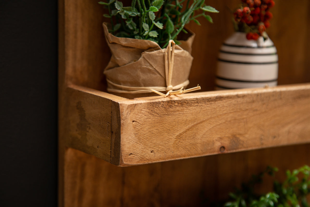 HEMINGWAY Solid kitchen shelf 80cm mahogany wood wall shelf