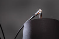 LEVELS Design Bogenlampe 205cm schwarz gold 5 neigbare Leinenschirme Stehlampe