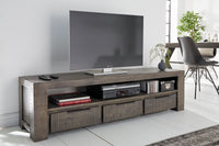 IRON CRAFT Solid TV board 170cm gray mango wood lowboard 3 drawers