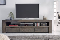 IRON CRAFT Solid TV board 170cm gray mango wood lowboard 3 drawers