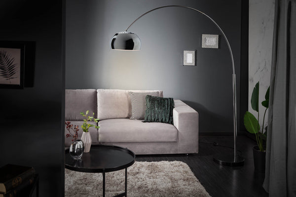 LOUNGE DEAL Ausziehbare Bogenlampe 170-210cm chrom Marmorfuß Stehlampe