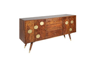 MYSTIC LIVING Massives Sideboard 145cm Akazie braun gold Retro Design