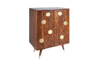 MYSTIC LIVING Solid bar cabinet 75cm acacia brown gold retro design