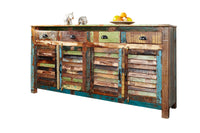 JAKARTA Unique sideboard 160cm colorful recycled solid wood from fishing boats