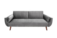 DIVANI Retro Schlafsofa 220cm Samt 3er Sofa mit Bettfunktion