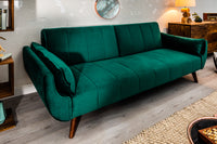 DIVANI Retro Schlafsofa 220cm Samt 3er Sofa mit Bettfunktion