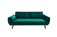 DIVANI Retro Schlafsofa 220cm Samt 3er Sofa mit Bettfunktion