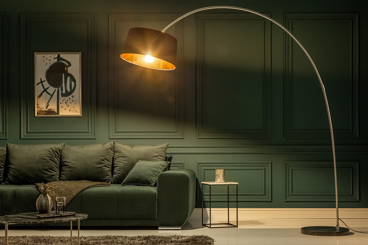 FORMA design arc lamp 215cm black gold floor lamp with marble base