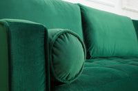 COZY VELVET Elegantes Ecksofa 260cm Samt Federkern 3er-Sofa