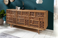 MARRAKESCH Massives Sideboard 160cm Mangoholz mit Verzierung Boho Stil