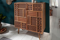 MARRAKESCH Solid highboard 120cm mango wood with boho style decoration