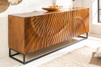 SCORPION Massives Sideboard 177cm braun Mangoholz aufwendige 3D Schnitzereien