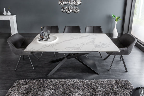 EUPHORIA design dining table 180-220-260cm marble white ceramic made in Italy