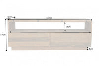 FINCA Massives TV-Lowboard 150cm natur recyceltes Pinienholz Industrial Design