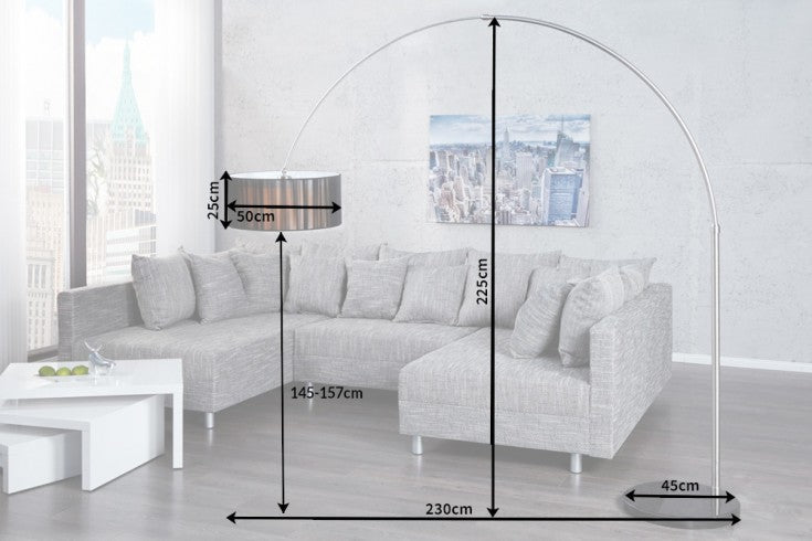 EXTENSO design arc lamp 230cm floor lamp with marble base