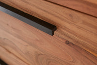 STRAIGHT Massives Sideboard 165cm Akazienholz natur schwarz Industrial Stil