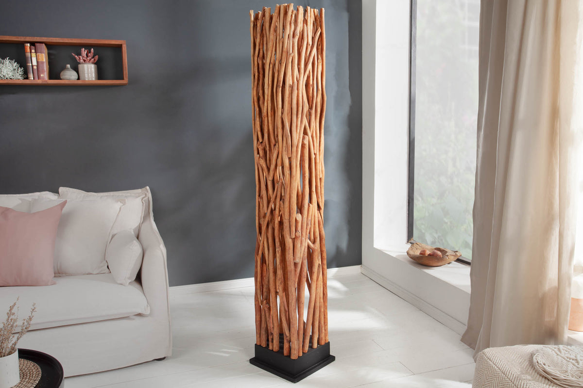 Handgefertigte Stehlampe NATURE ART 173cm aus Longan-Massivholz