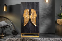 Highboard ANGEL 140cm black mango wood with gold wings