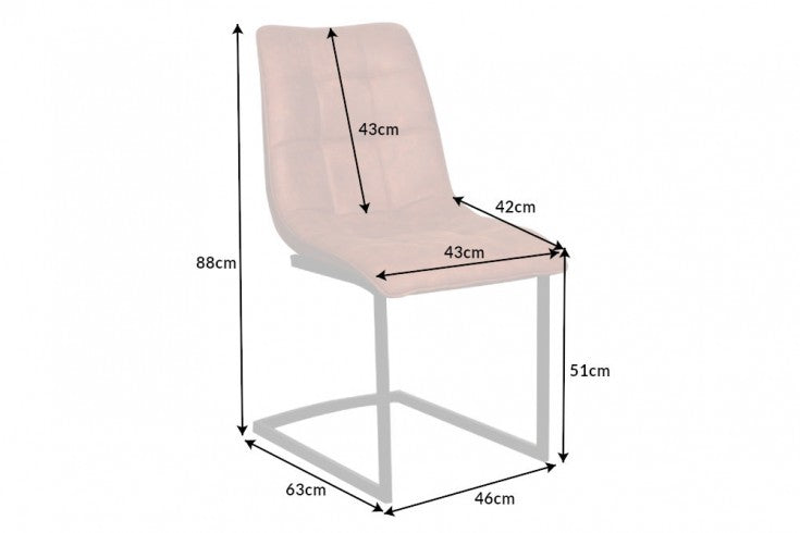 MIAMI Design Freischwinger Stuhl Metallgestell matt schwarz