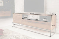 STRAIGHT Massives TV-Lowboard 165cm Akazienholz natur schwarz Industrial Stil