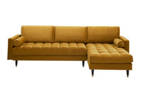 COZY VELVET Elegantes Ecksofa 260cm Samt Federkern 3er-Sofa