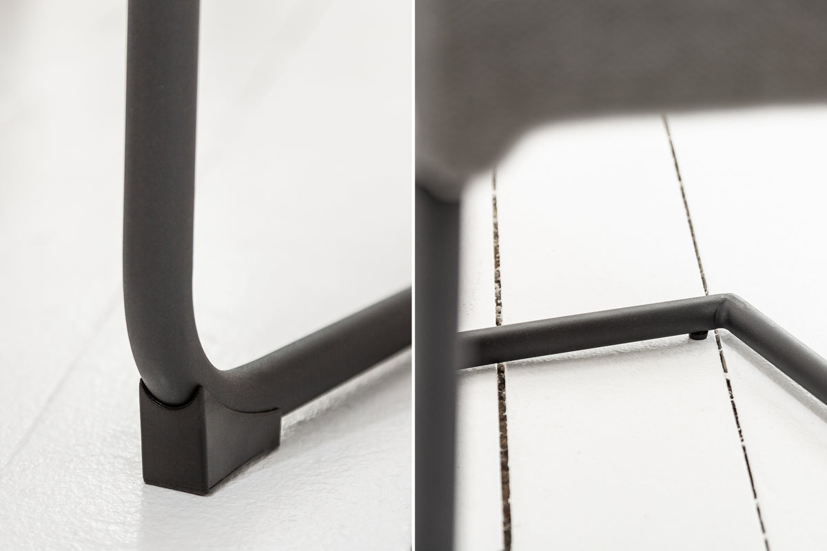 COMFORT Moderner Freischwinger Stuhl mit schwarzem Metall-Gestell