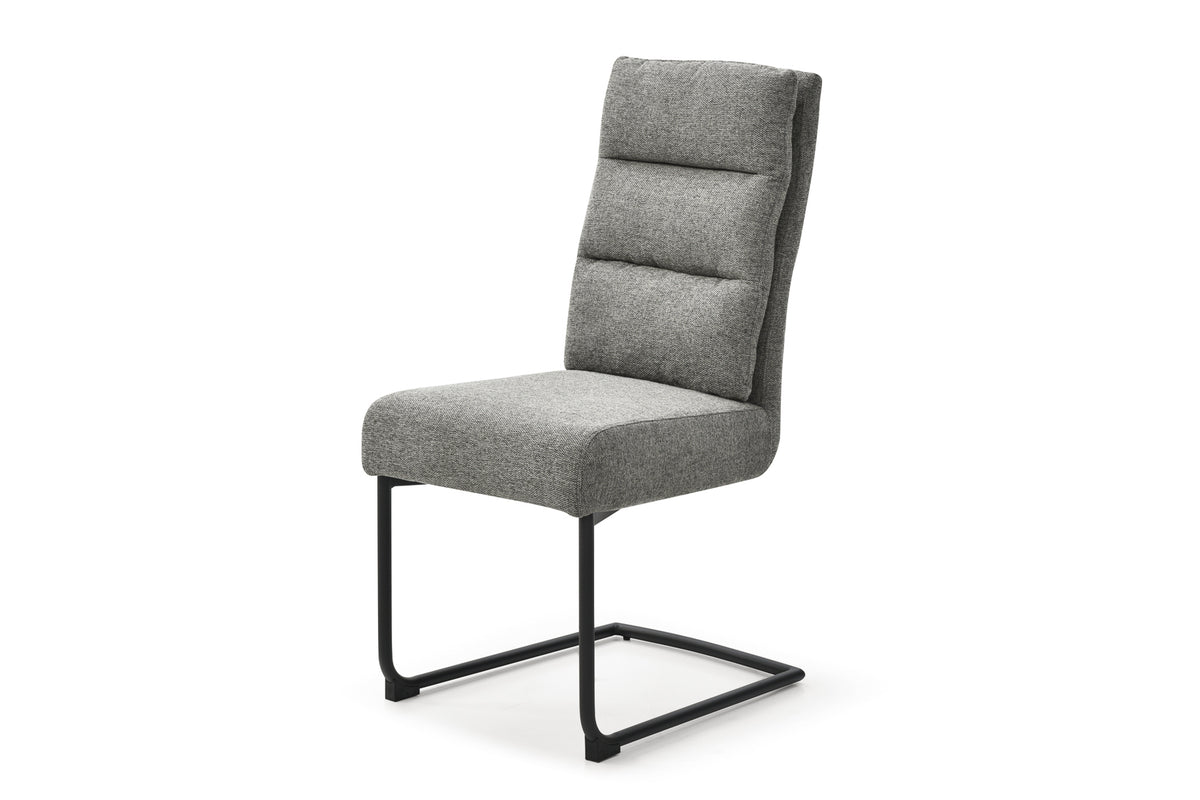 COMFORT Moderner Freischwinger Stuhl mit schwarzem Metall-Gestell