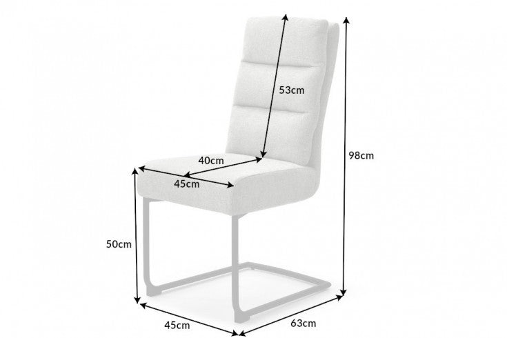 COMFORT Modern cantilever chair with black metal frame