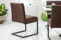 RIDER Industrial Freischwinger Stuhl vintage braun mit Metallgestell