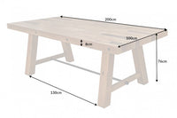 FINCA solid dining table 200cm natural recycled pine wood industrial design