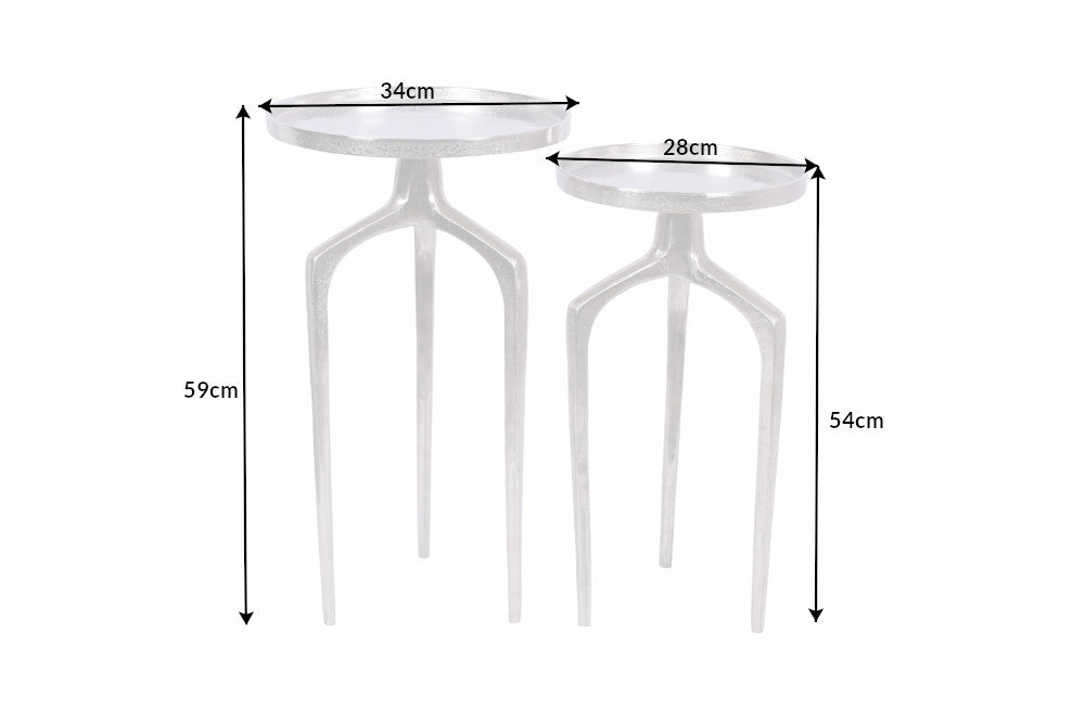 ABSTRACT Elegant set of 2 side tables 59cm Shabby Chic