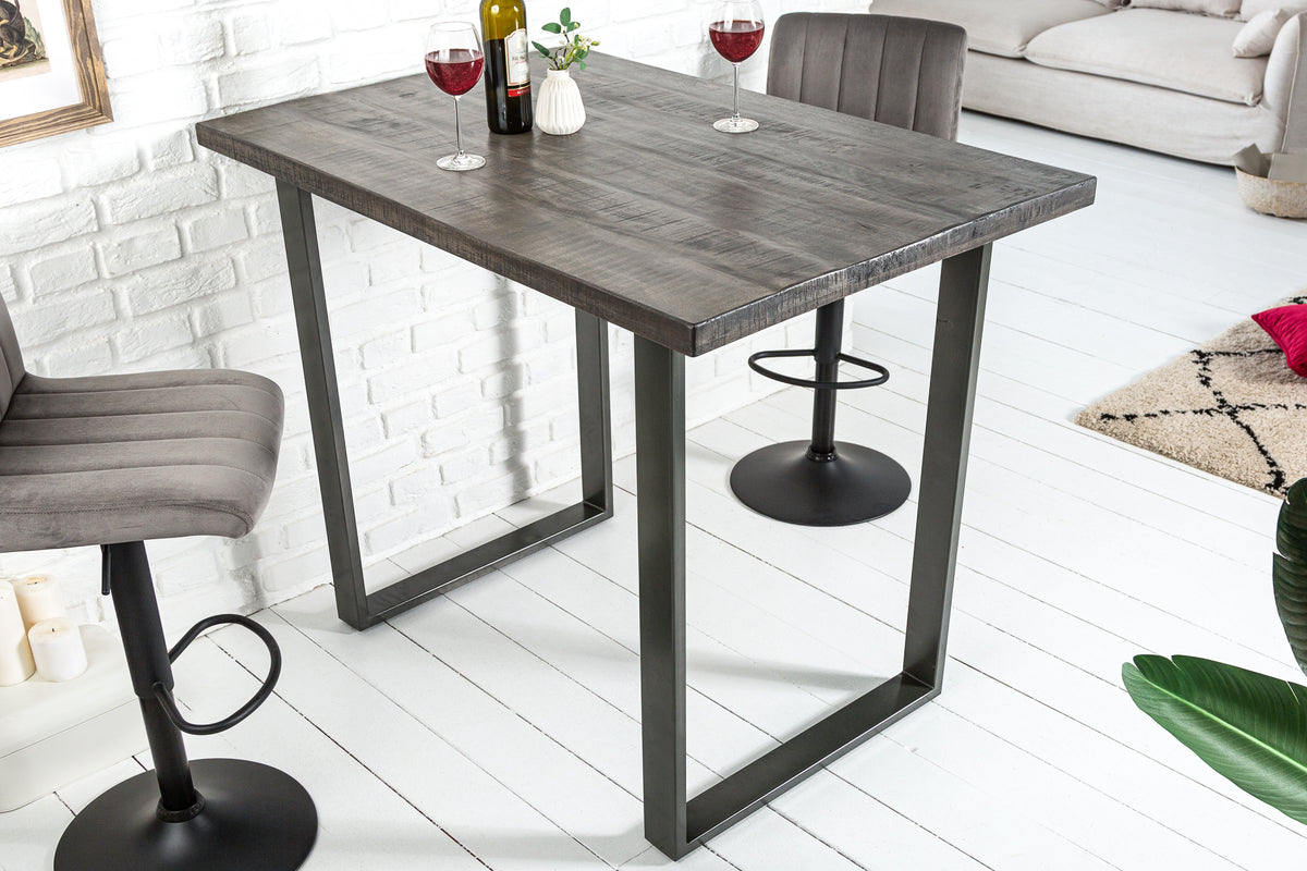 IRON CRAFT Solid bar table 120cm gray mango wood bar table industrial design