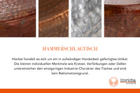 ORIENT II Runder Couchtisch 60cm kupfer Metall Aluminium Hammerschlag Design handmade