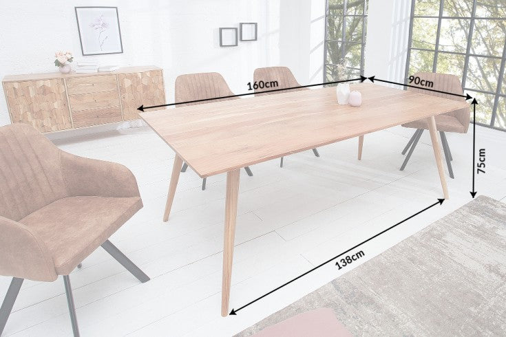 MYSTIC LIVING Solid dining table 160cm natural acacia solid wood