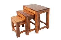 MONSOON Handmade side tables set of 3 45cm Sheesham wood