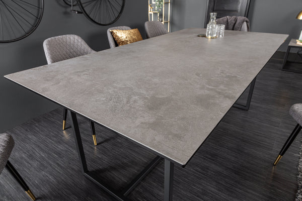 SYMBIOSE design dining table 200cm concrete gray ceramic made in Italy