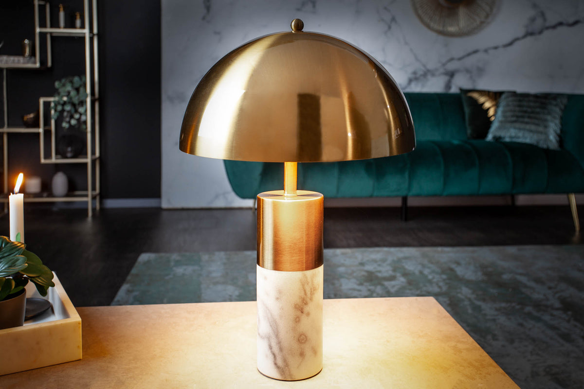 BURLESQUE Elegant table lamp 52cm gold with gray marble base