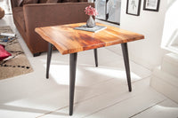 ORGANIC LIVING Solid side table 60cm acacia wood coffee table with tree edge